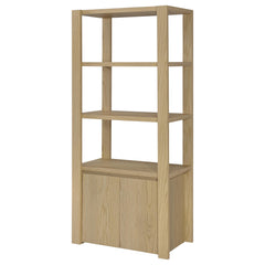 Laurelton Light Oak 3-shelf Media Tower Tall Pier Cabinet - Ornate Home