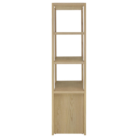 Laurelton Light Oak 3-shelf Media Tower Tall Pier Cabinet - Ornate Home