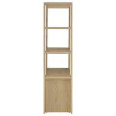 Laurelton Light Oak 3-shelf Media Tower Tall Pier Cabinet - Ornate Home