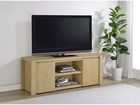 Laurelton Light Oak 60-inch 2-door TV Stand Media Console - Ornate Home