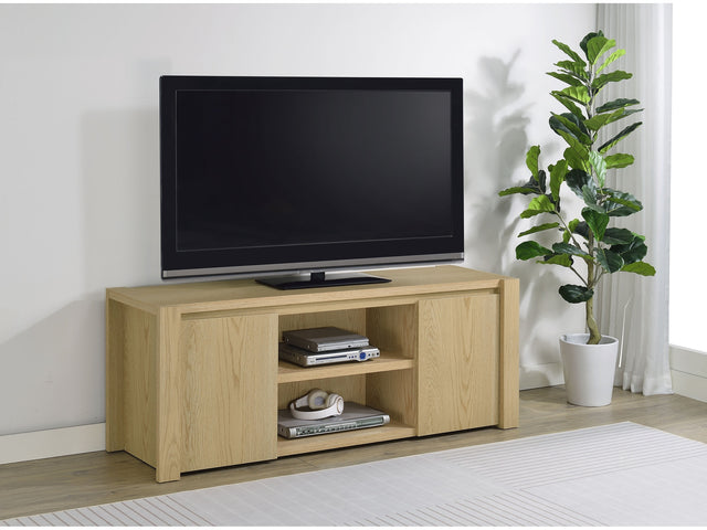 Laurelton Light Oak 60-inch 2-door TV Stand Media Console - Ornate Home