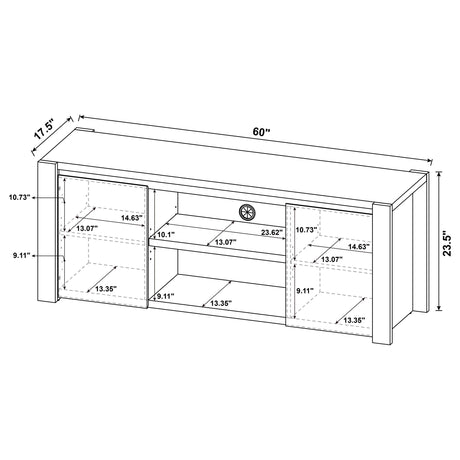 Laurelton Light Oak 60-inch 2-door TV Stand Media Console - Ornate Home