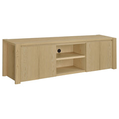Laurelton Light Oak 78-inch 4-door TV Stand Media Console - Ornate Home