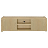 Laurelton Light Oak 78-inch 4-door TV Stand Media Console - Ornate Home