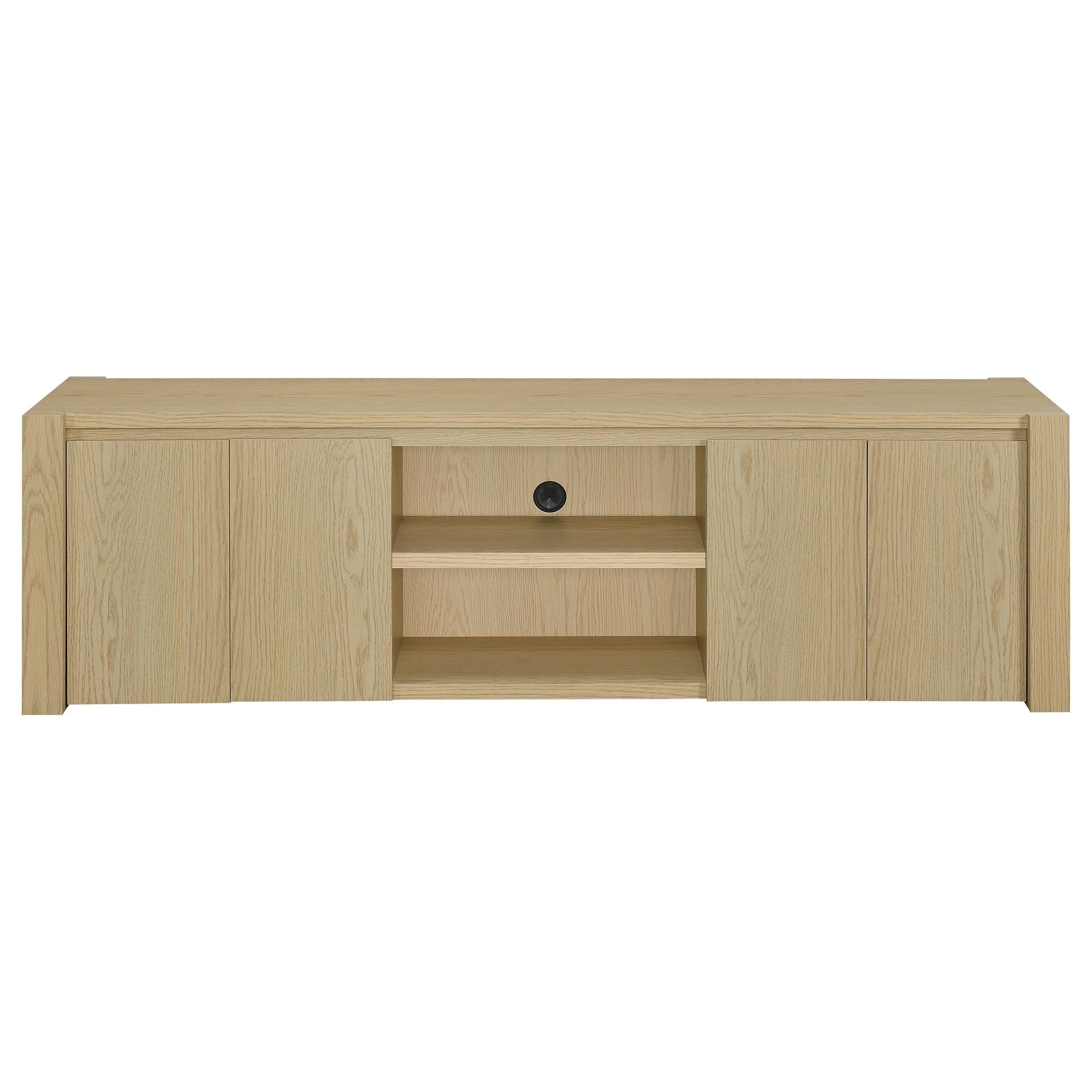 Laurelton Light Oak 78-inch 4-door TV Stand Media Console - Ornate Home