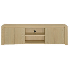 Laurelton Light Oak 78-inch 4-door TV Stand Media Console - Ornate Home