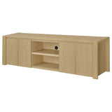 Laurelton Light Oak 78-inch 4-door TV Stand Media Console - Ornate Home