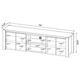 Laurelton Light Oak 78-inch 4-door TV Stand Media Console - Ornate Home