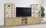 Laurelton Light Oak 78-inch 4-door TV Stand Media Console - Ornate Home