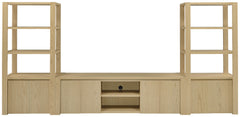 Laurelton Light Oak 78-inch 4-door TV Stand Media Console - Ornate Home