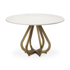 Laurent White/Gold Dining Table - Ornate Home