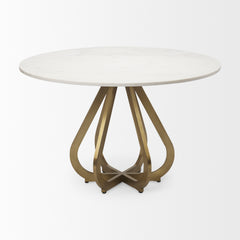 Laurent White/Gold Dining Table - Ornate Home