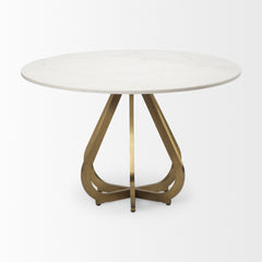 Laurent White/Gold Dining Table - Ornate Home