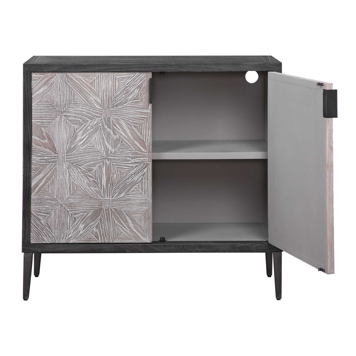 Laurentia Black/Gray 2 Door Accent Cabinet - Ornate Home