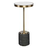 Laurier Brass/Gray Mirrored Accent Table - Ornate Home