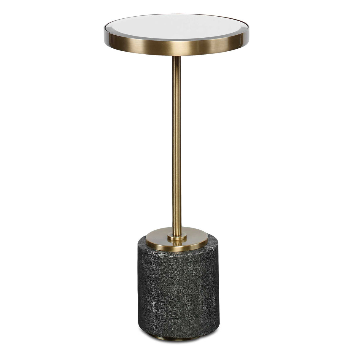 Laurier Brass/Gray Mirrored Accent Table - Ornate Home