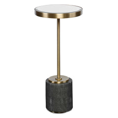 Laurier Brass/Gray Mirrored Accent Table - Ornate Home