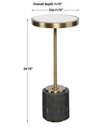 Laurier Brass/Gray Mirrored Accent Table - Ornate Home