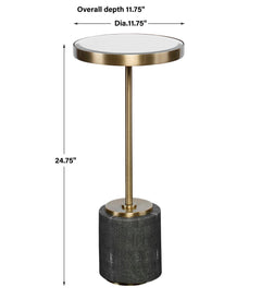 Laurier Brass/Gray Mirrored Accent Table - Ornate Home