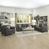 Laurissa Light Charcoal Linen Loveseat w/4 Pillows - Ornate Home