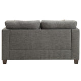 Laurissa Light Charcoal Linen Loveseat w/4 Pillows - Ornate Home