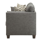 Laurissa Light Charcoal Linen Loveseat w/4 Pillows - Ornate Home