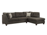 Laurissa Taupe Gray Sectional Sofa & Ottoman W/2 Pillows - Ornate Home