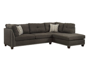 Laurissa Taupe Gray Sectional Sofa & Ottoman W/2 Pillows - Ornate Home