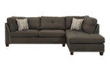 Laurissa Taupe Gray Sectional Sofa & Ottoman W/2 Pillows - Ornate Home