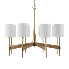 Lautoka Brass Rattan 8 Light Chandelier - Ornate Home