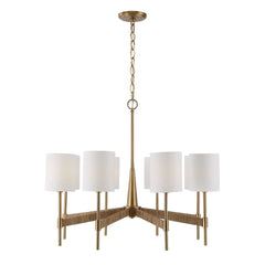 Lautoka Brass Rattan 8 Light Chandelier - Ornate Home