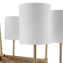 Lautoka Brass Rattan 8 Light Chandelier - Ornate Home