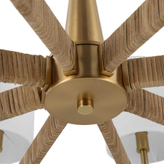 Lautoka Brass Rattan 8 Light Chandelier - Ornate Home