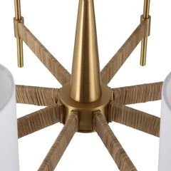 Lautoka Brass Rattan 8 Light Chandelier - Ornate Home