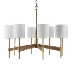 Lautoka Brass Rattan 8 Light Chandelier - Ornate Home