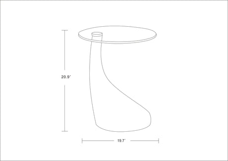 Lava Accent Table in White - Ornate Home
