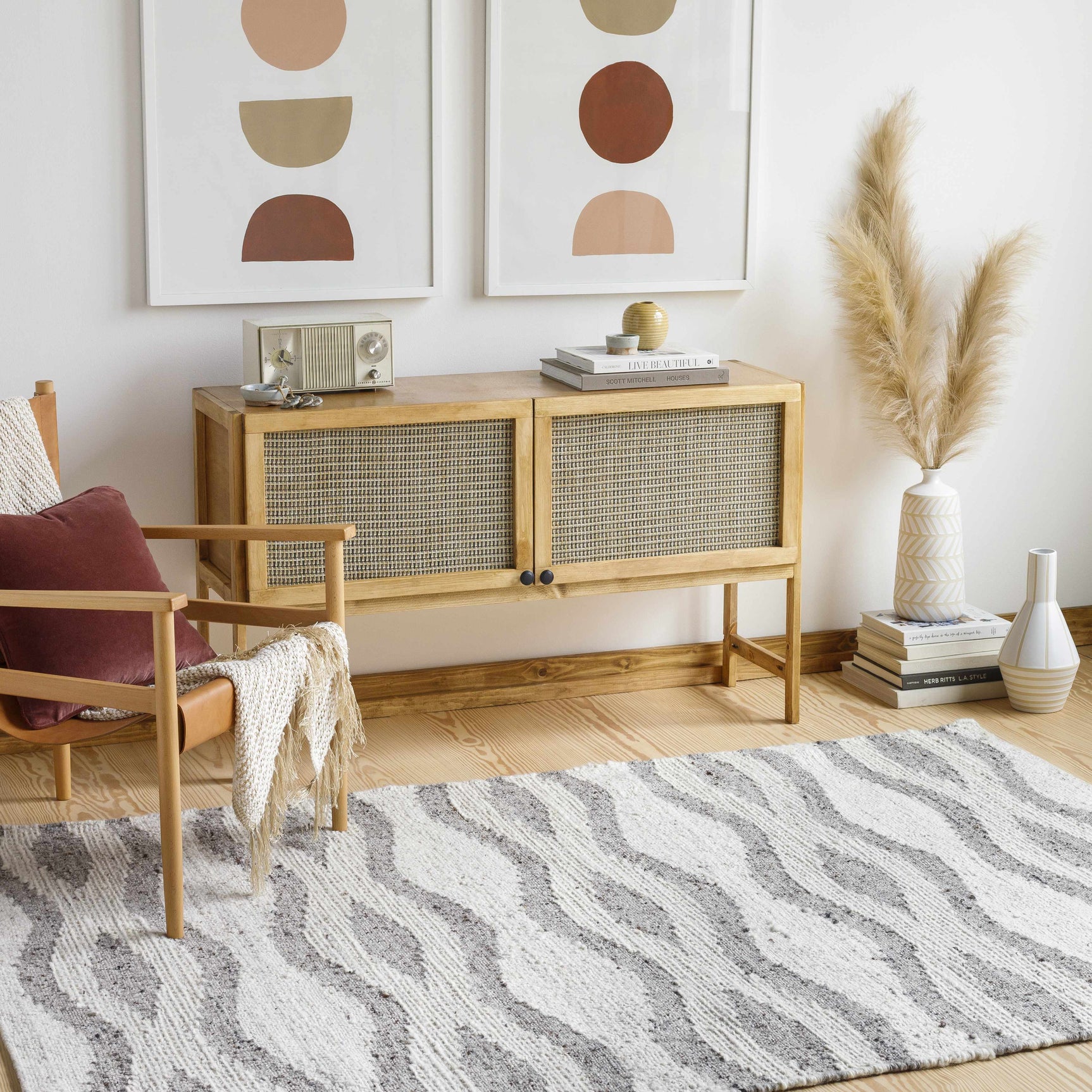 Lavalwaves Hand Woven Flatweave Wool Carpet - Clearance - Ornate Home