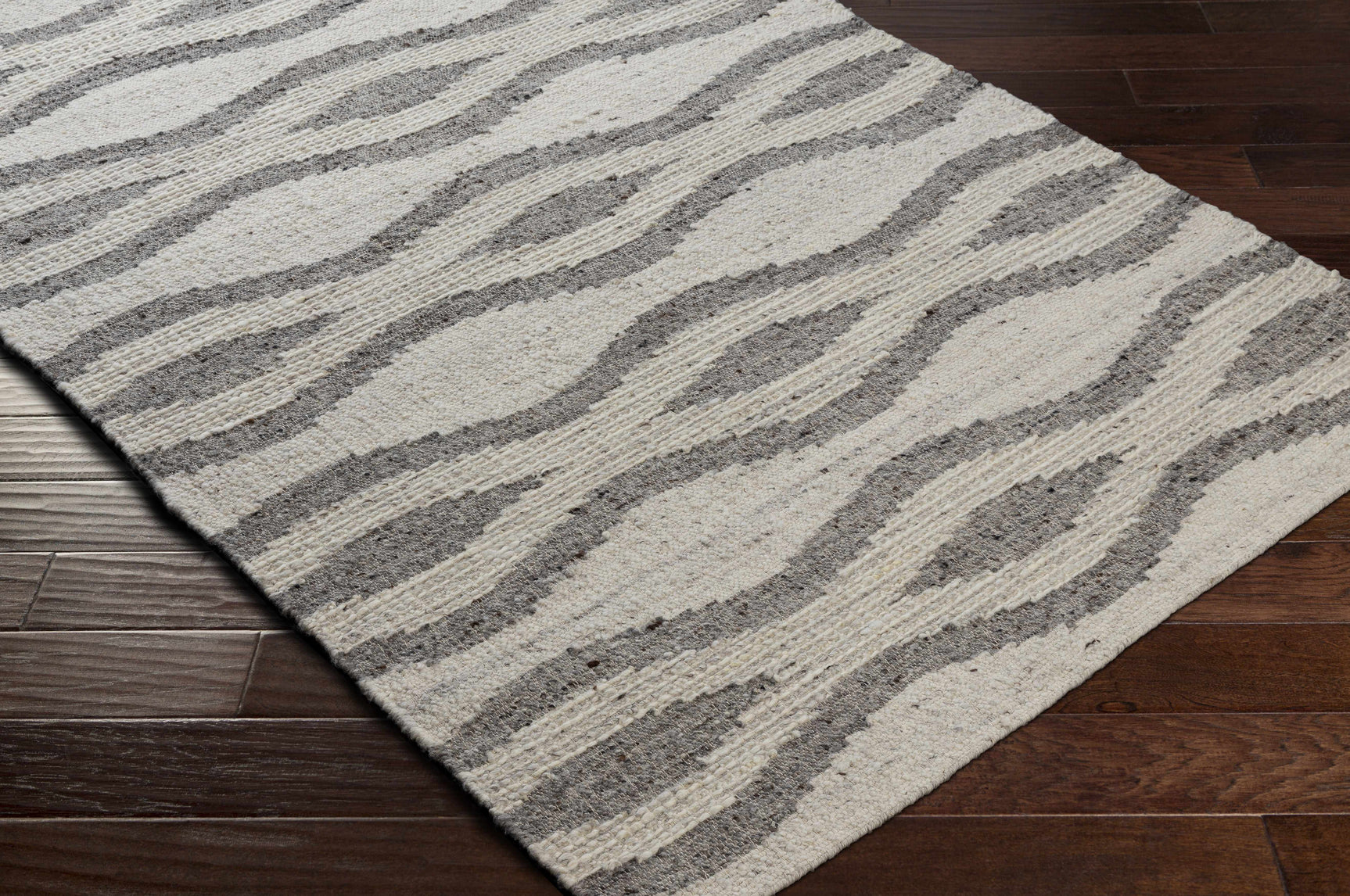 Lavalwaves Hand Woven Flatweave Wool Carpet - Clearance - Ornate Home