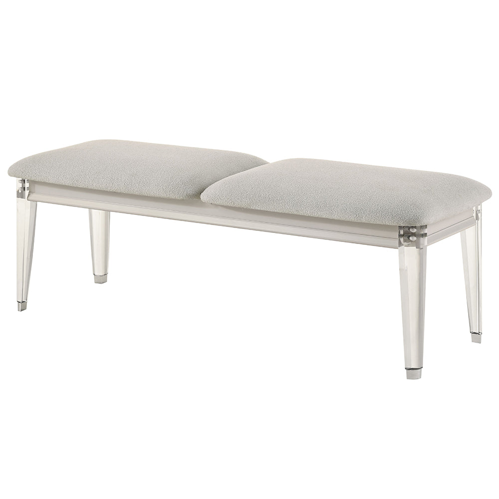 Laveda Pearl White Bench - Ornate Home