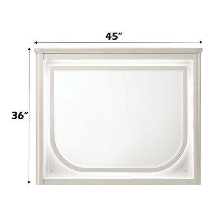 Laveda Pearl White Mirror w/LED - Ornate Home