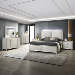 Laveda Pearl White Nightstand - Ornate Home