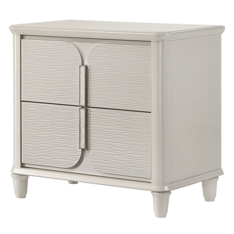 Laveda Pearl White Nightstand - Ornate Home
