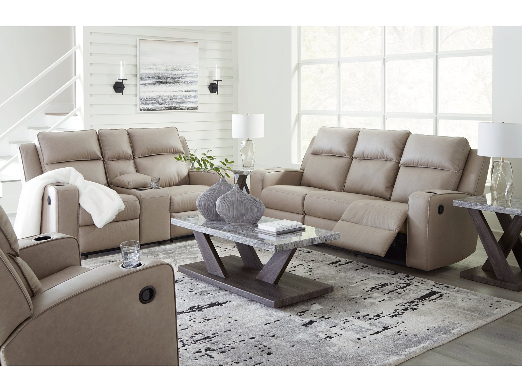 Lavenhorne Gray Reclining Sofa, Loveseat and Recliner (Online Special Price) - Ornate Home