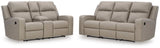 Lavenhorne Gray Reclining Sofa and Loveseat - Ornate Home