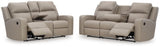 Lavenhorne Gray Reclining Sofa and Loveseat - Ornate Home