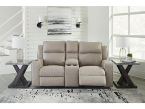 Lavenhorne Pebble Reclining Loveseat with Console (Online Special Price) - Ornate Home