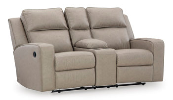 Lavenhorne Pebble Reclining Loveseat with Console (Online Special Price) - Ornate Home