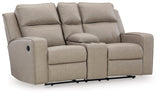 Lavenhorne Pebble Reclining Loveseat with Console - Ornate Home