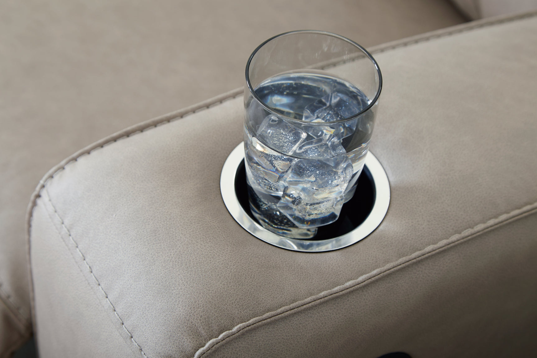 Lavenhorne Pebble Reclining Sofa with Drop Down Table (Online Special Price) - Ornate Home