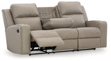 Lavenhorne Pebble Reclining Sofa with Drop Down Table (Online Special Price) - Ornate Home